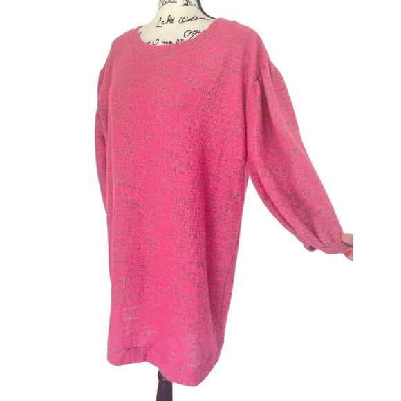 SATURDAY SUNDAY ANTHROPOLOGIE TUNIC DRESS LYLA COZY PINK BALLOON SLEEVE SZ M NWT - Picture 10 of 16